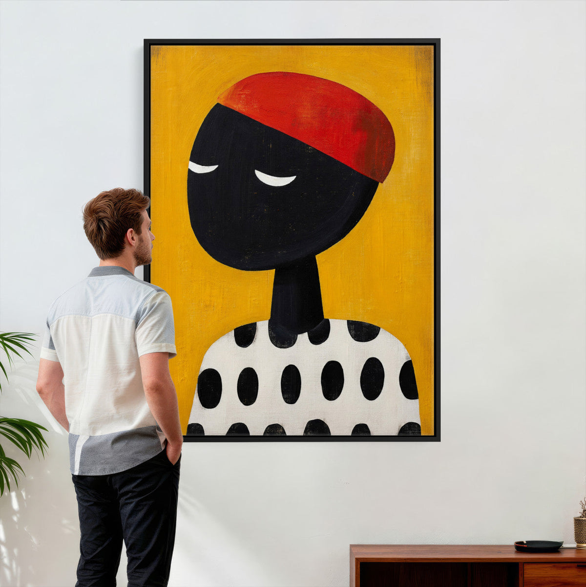 Abstract Portrait Wall Art Canvas Print, Framed Modern