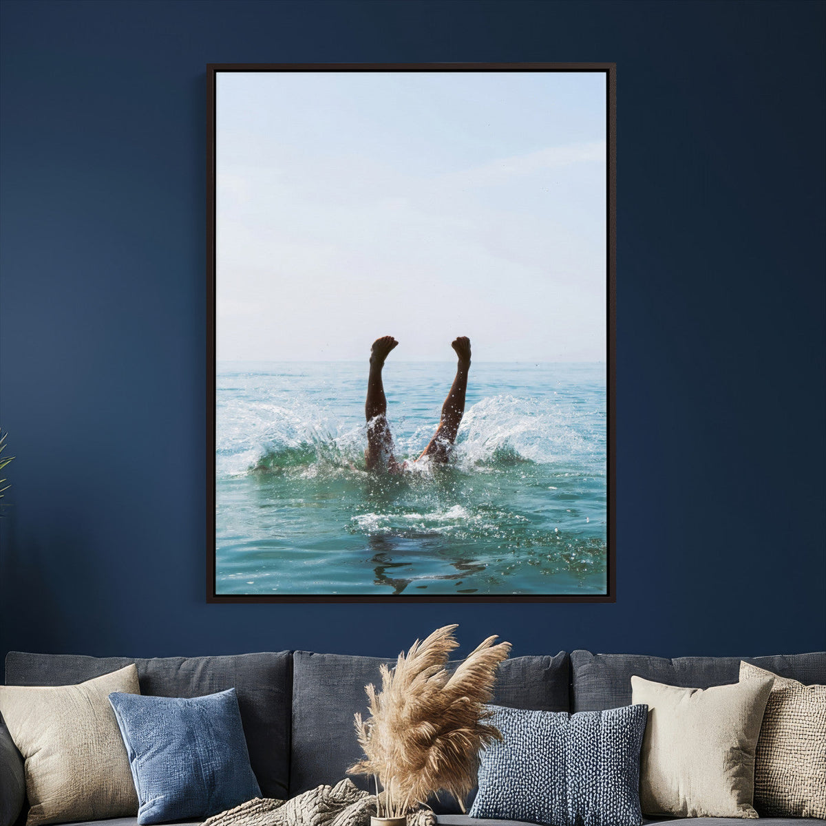 Splash Dive Wall Art – Ocean Waves Canvas Print, Summer Swim