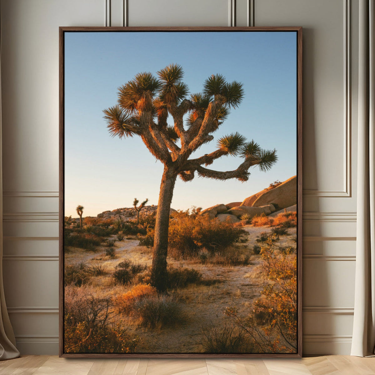 Joshua Tree Wall Art Canvas Print – Framed Desert Sunset