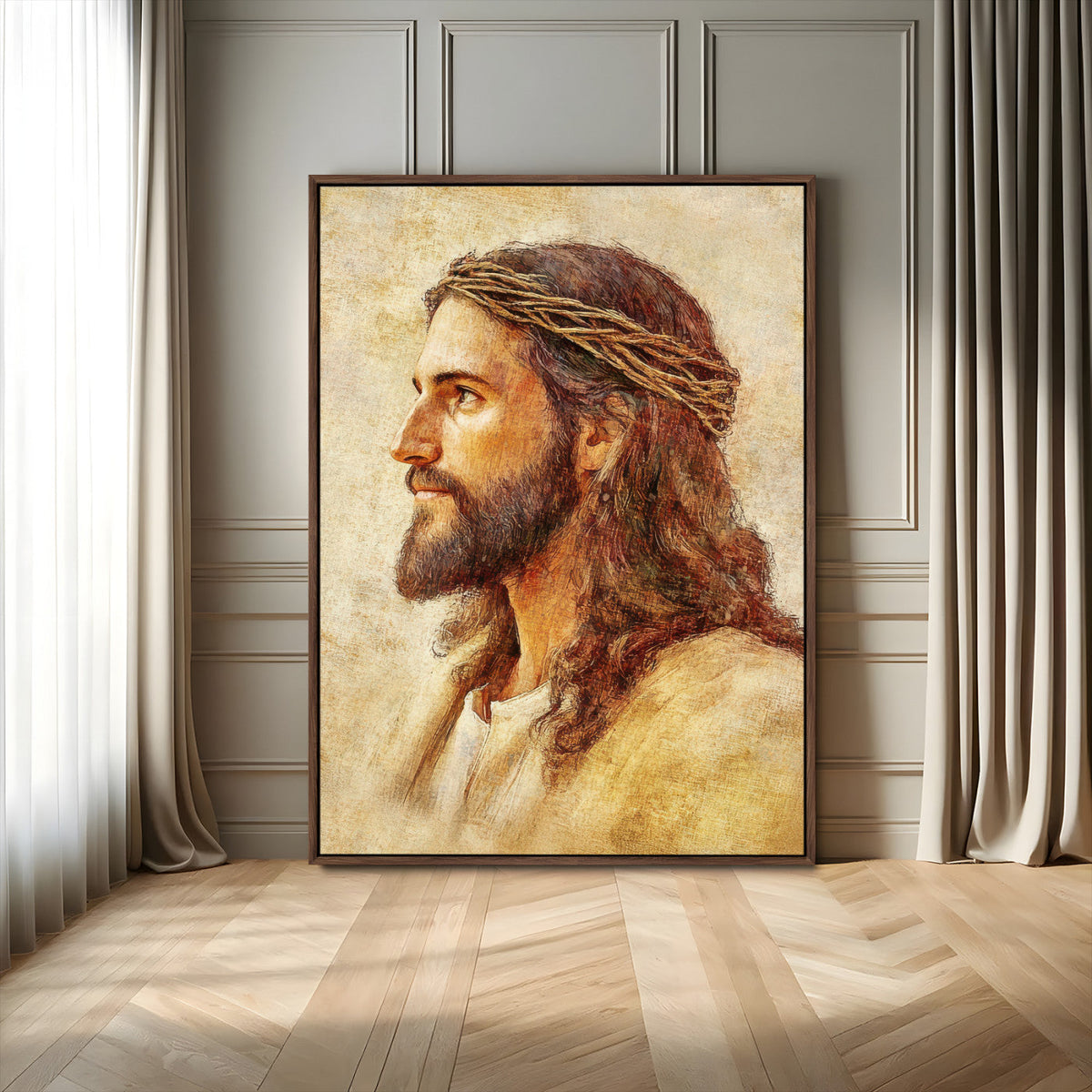 Spiritual Portrait Wall Art – Framed Inspirational Canvas