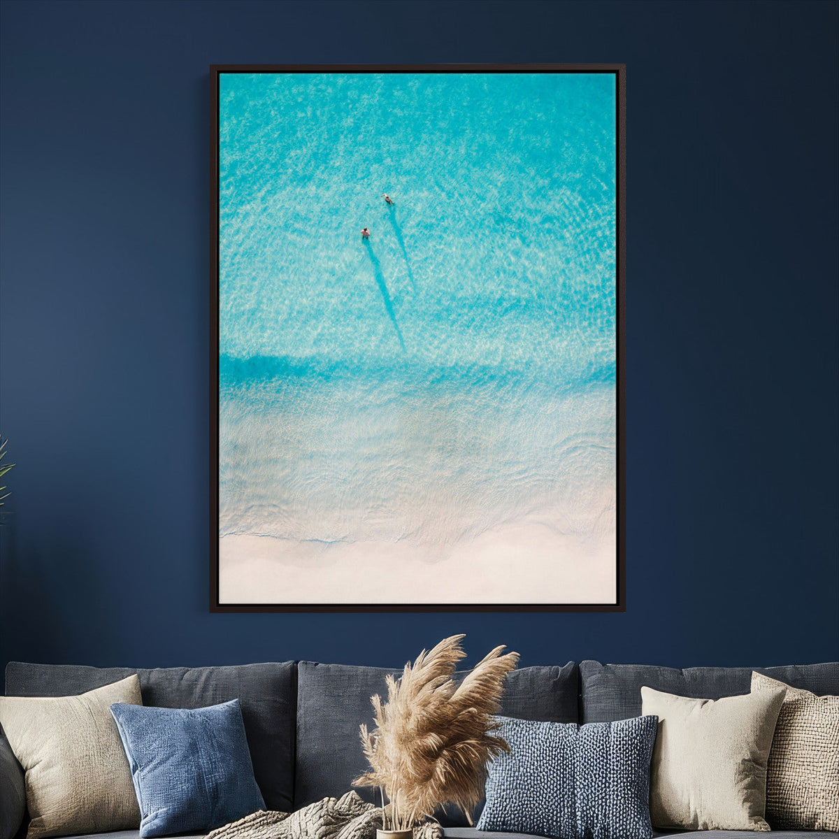 Aerial Turquoise Beach Wall Art Canvas Print – Minimal