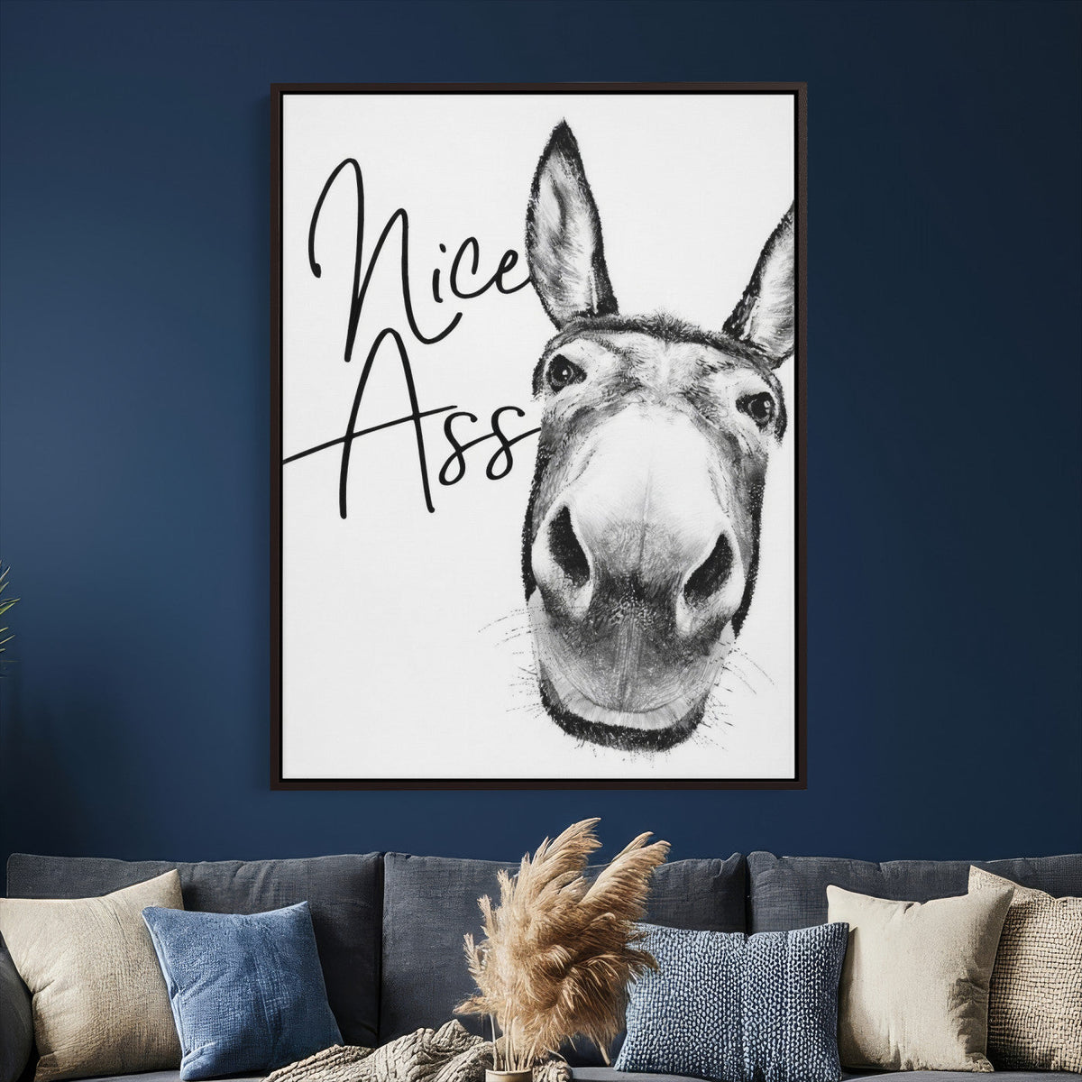 Nice Ass Funny Canvas Wall Art for Bathroom Wall Decor Cute