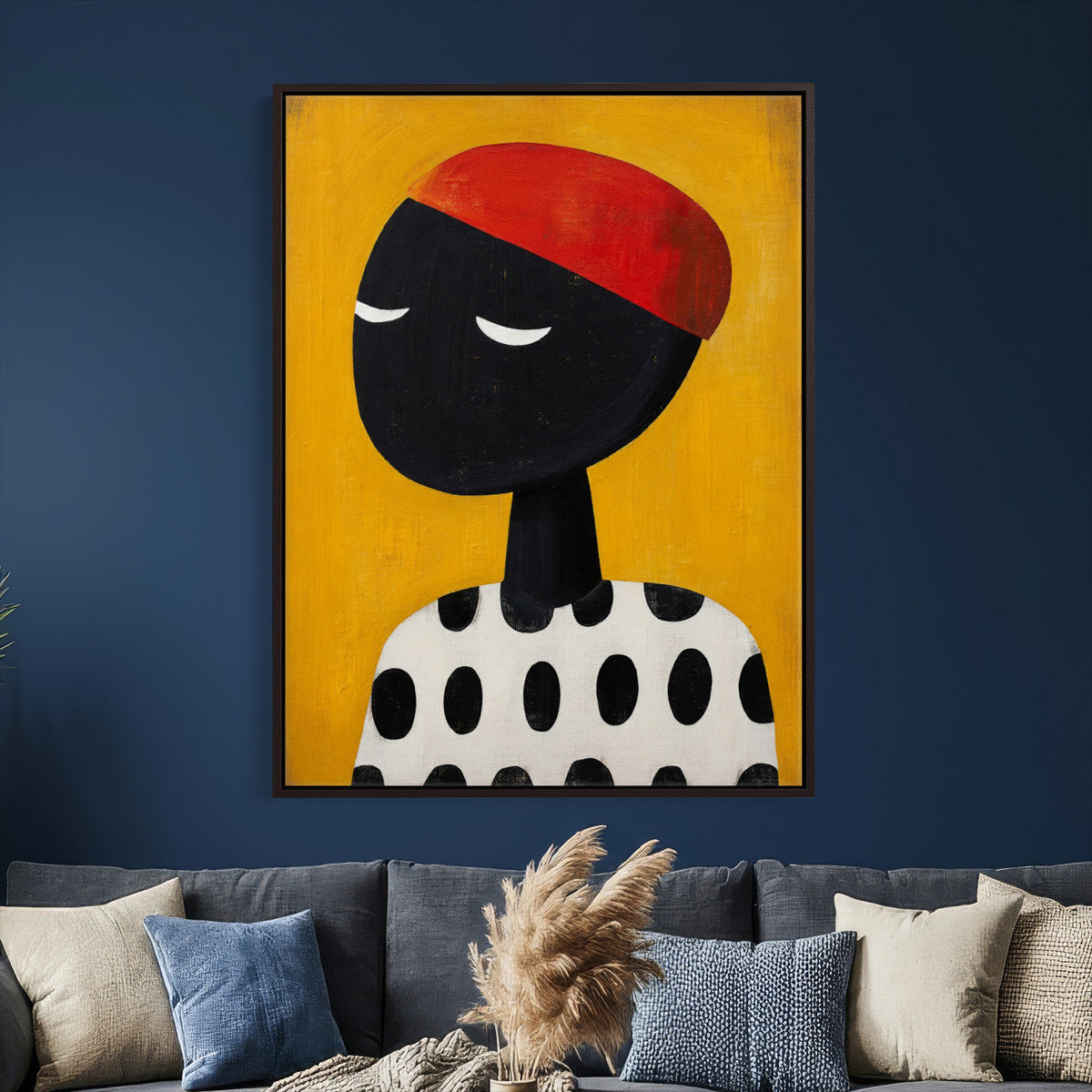 Abstract Portrait Wall Art Canvas Print, Framed Modern