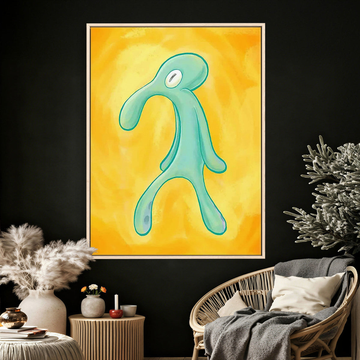 Squidward Tentacles Wall Art Canvas Print – Bold and Brash