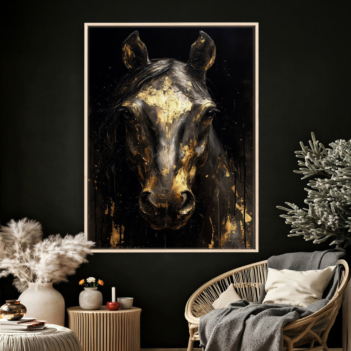 Abstract Horse Wall Art Canvas Print – Painting Style