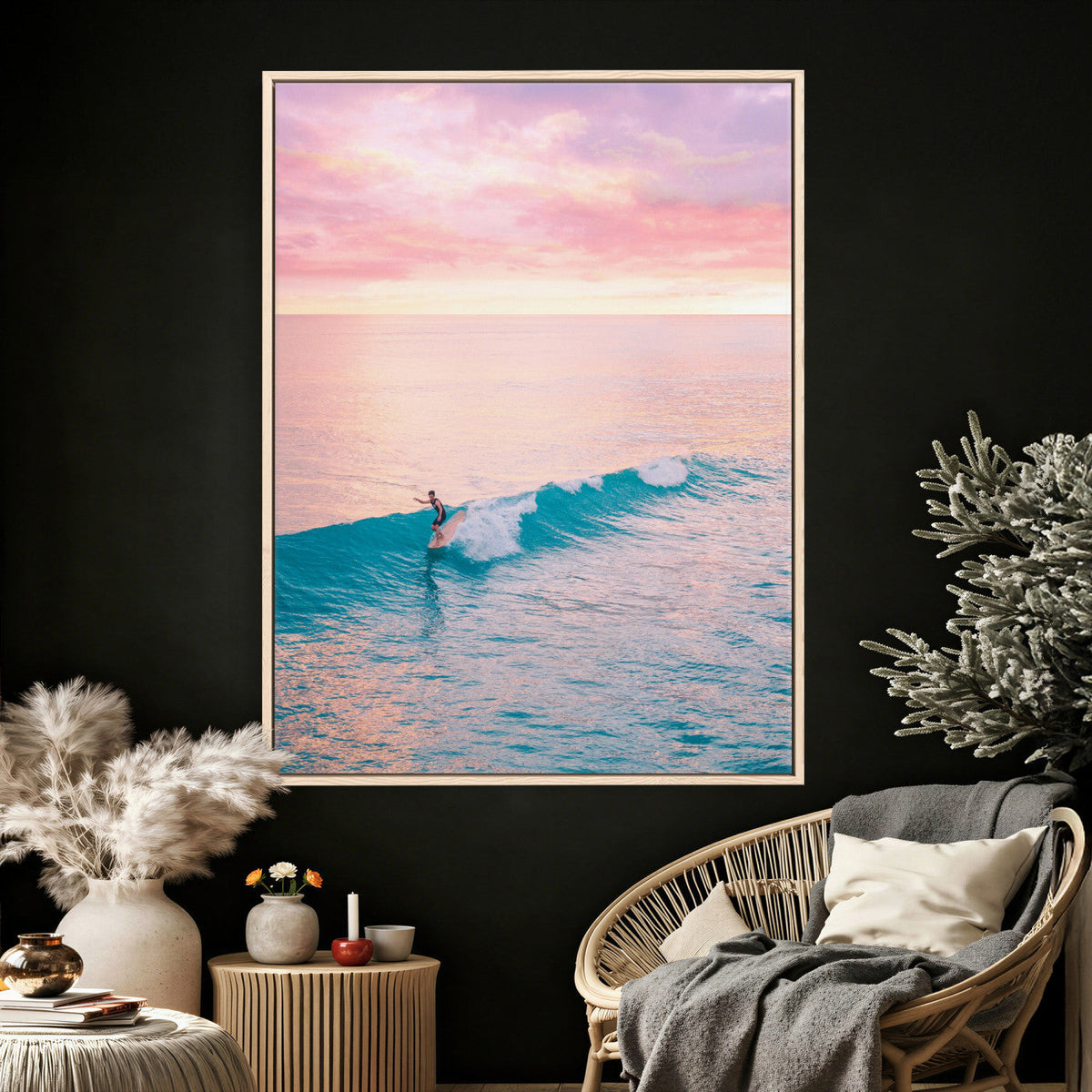 Sunset Surf Wall Art Canvas Print – Coastal Ocean