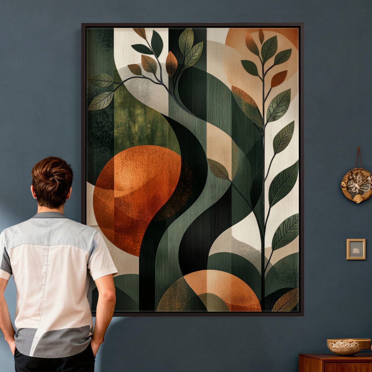 Abstract Green Flowers Wall Art Canvas Print