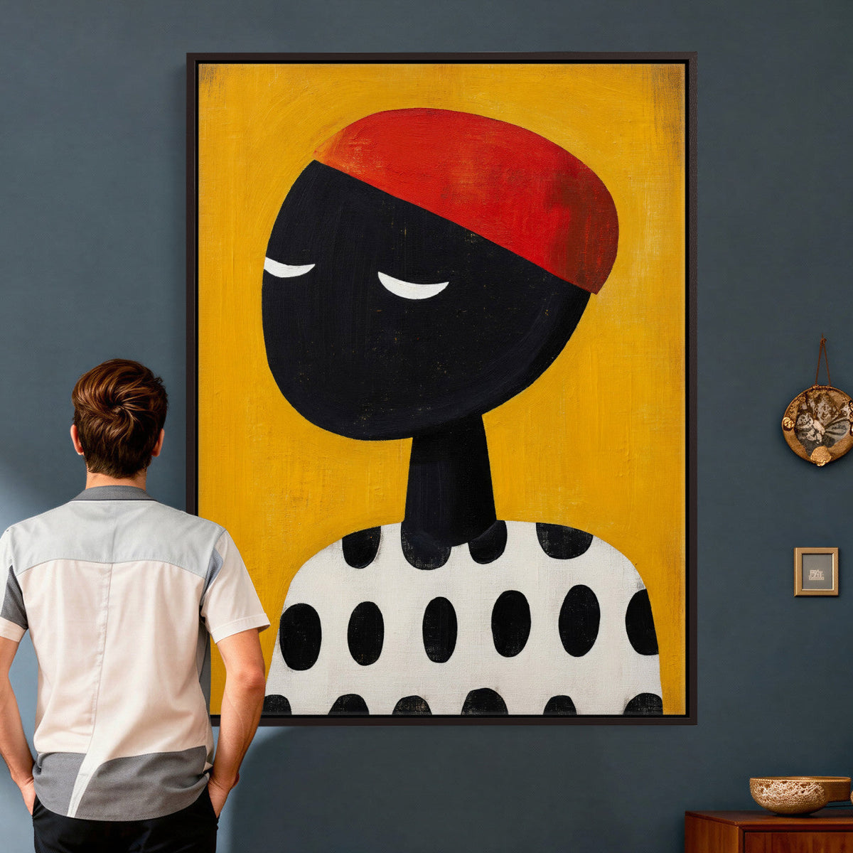 Abstract Portrait Wall Art Canvas Print, Framed Modern