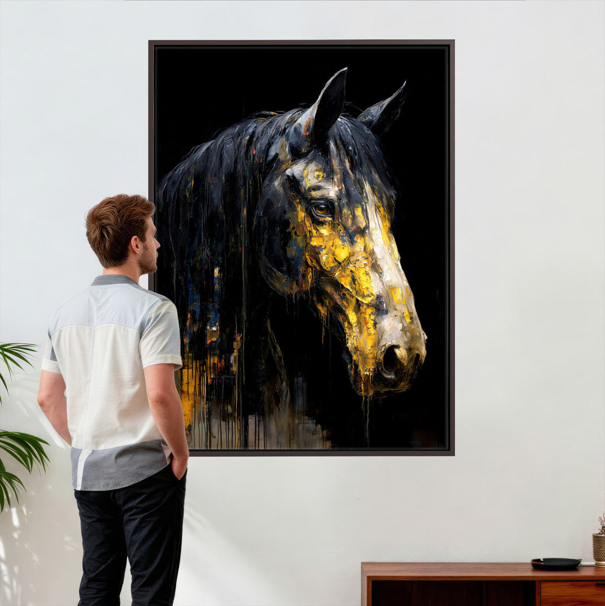 Abstract Horse Wall Art Canvas Print – Painting Style