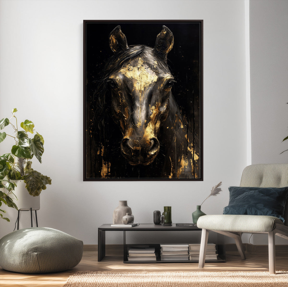 Abstract Horse Wall Art Canvas Print – Painting Style