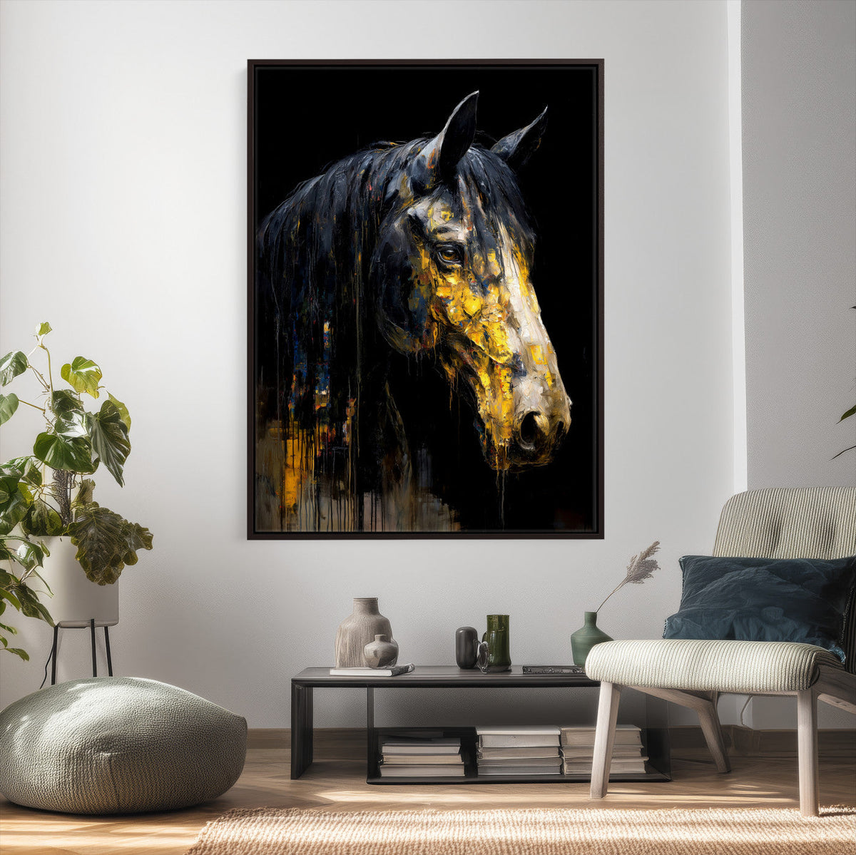 Abstract Horse Wall Art Canvas Print – Painting Style