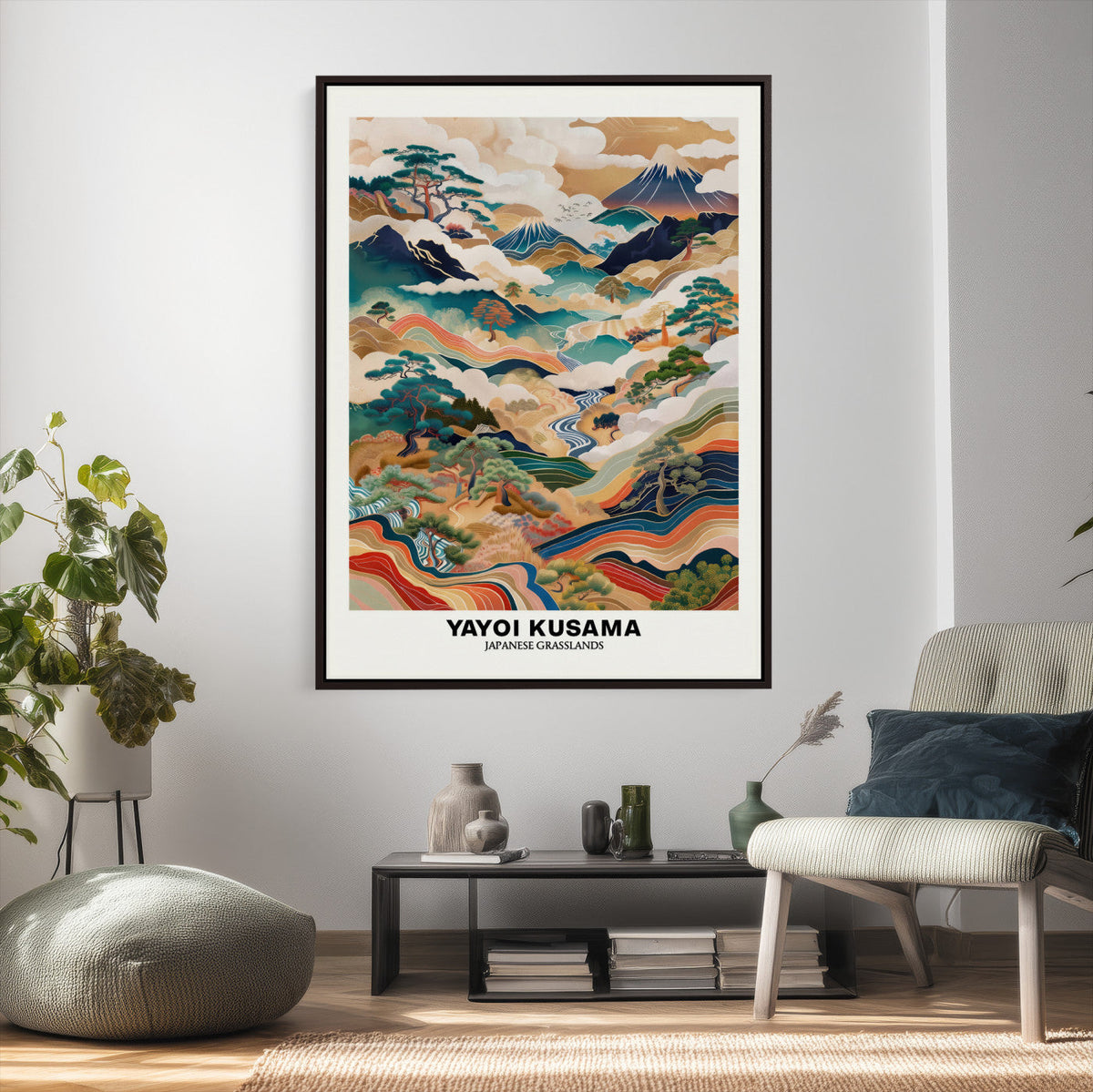 Yayoi Kusama Japanese Landscape Wall Art Canvas Print,