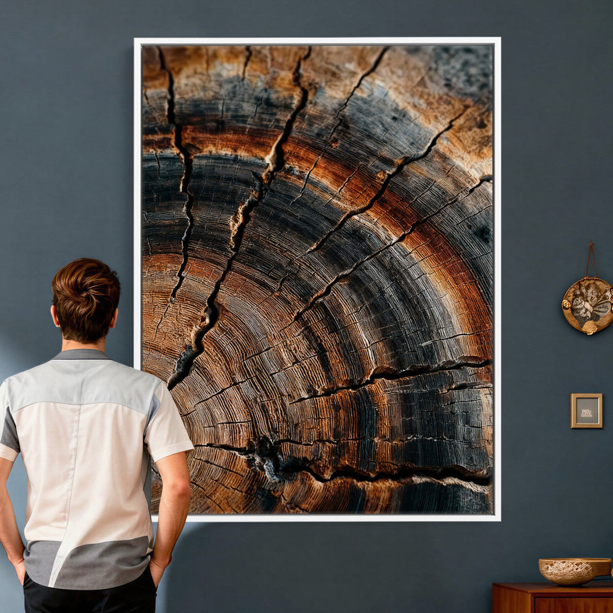 Abstract Tree Rings Wall Art Canvas Print Wood Grain Rings