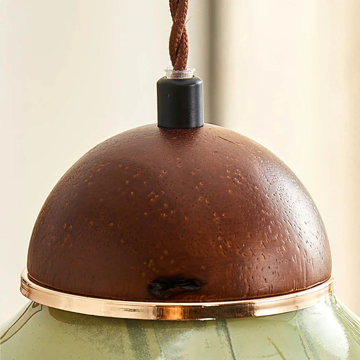 Modern Rustic Ceramic Dome Pendant Light