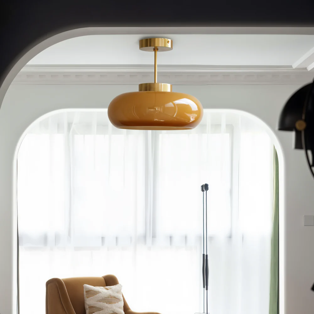Vintage Glass LED Ceiling Light 12W Modern Minimalist Flush Mount