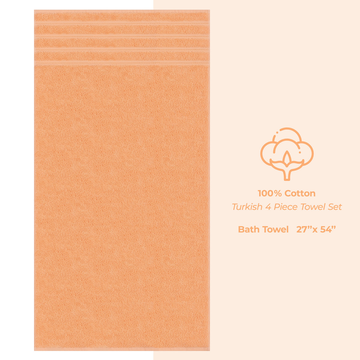American Soft Linen 100% Cotton Turkish Towels for Bathroom, 4 Pack Bath Towel Set, Super Soft, Extra Large Bath Towels