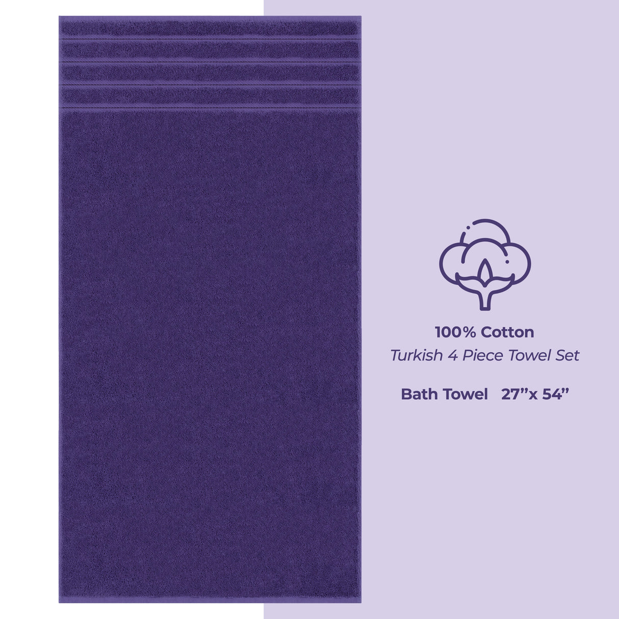 American Soft Linen 100% Cotton Turkish Towels for Bathroom, 4 Pack Bath Towel Set, Super Soft, Extra Large Bath Towels