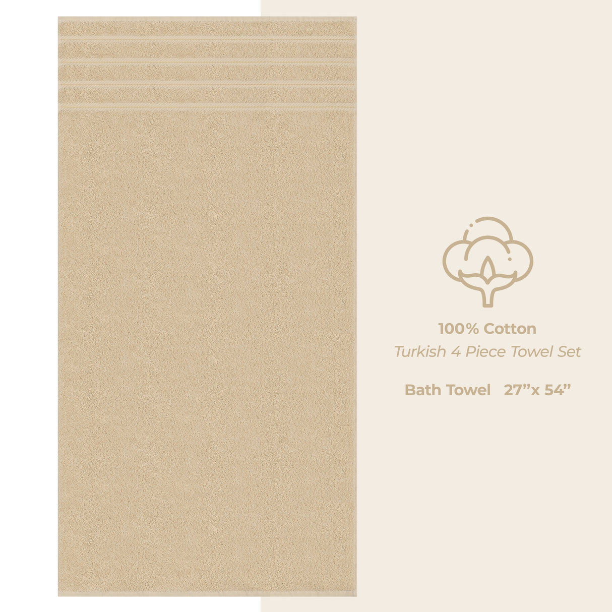 American Soft Linen 100% Cotton Turkish Towels for Bathroom, 4 Pack Bath Towel Set, Super Soft, Extra Large Bath Towels