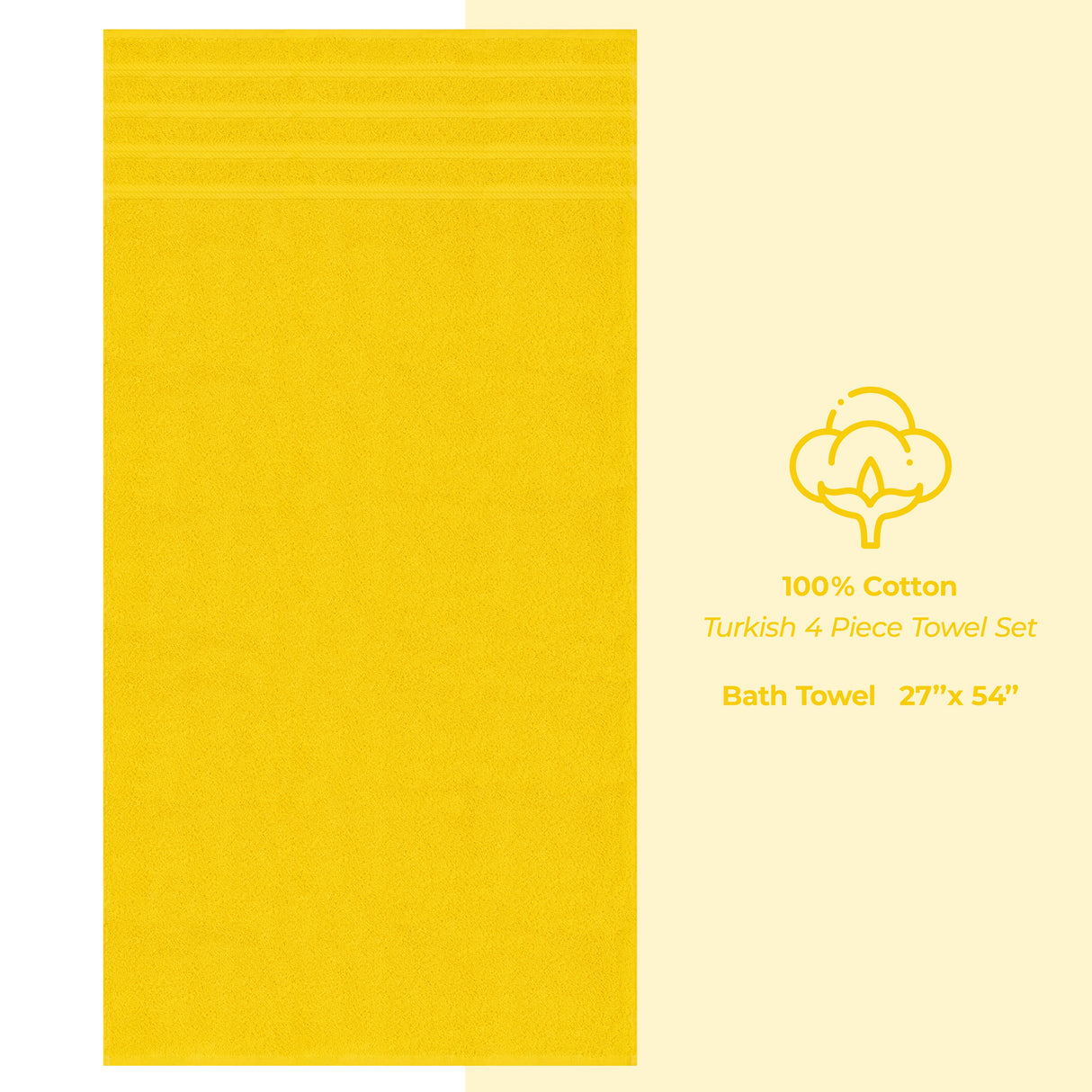 American Soft Linen 100% Cotton Turkish Towels for Bathroom, 4 Pack Bath Towel Set, Super Soft, Extra Large Bath Towels