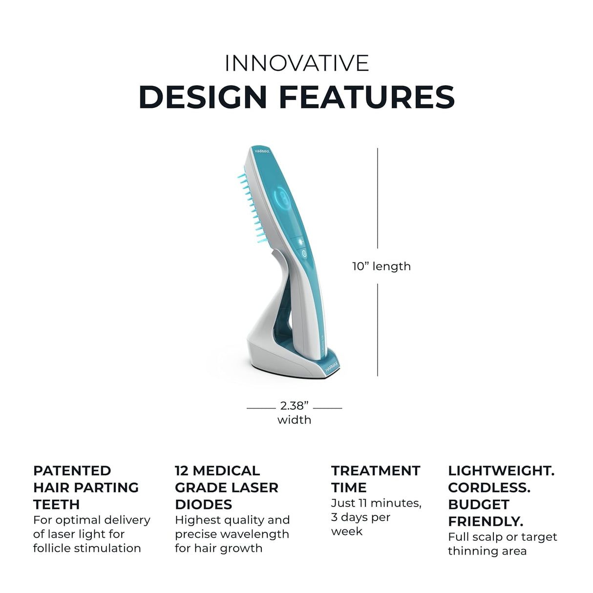 HairMax ULTIMA 12 LaserComb - Stimulates Hair Growth, Reverses Thinning, Regrows Fuller More Vibrant Hair