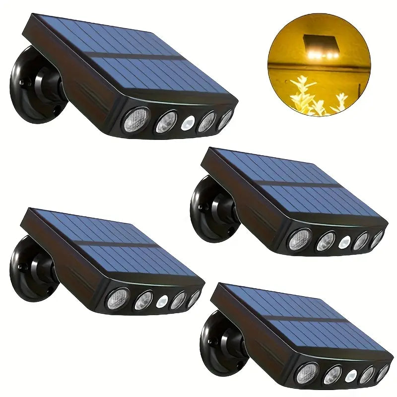 2/4-Pack Outdoor Solar Wall Lights – Motion Sensor, Dusk-to-Dawn, IP44 Rated