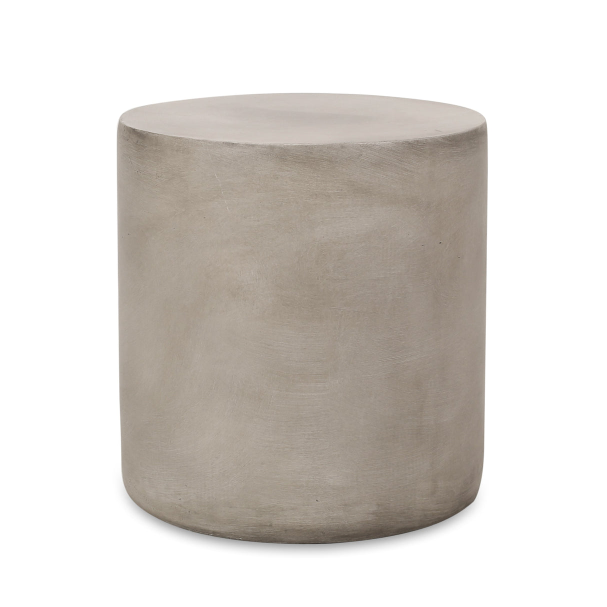 Outdoor Lightweight Concrete Side Table, Light Gray