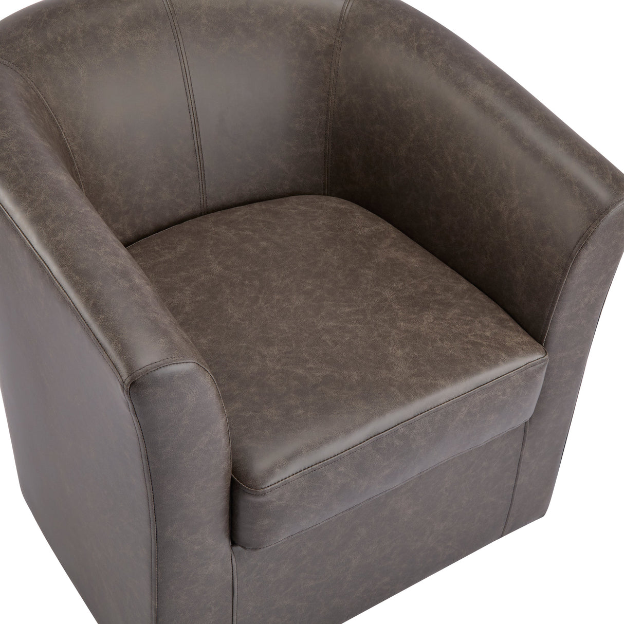 Wilmore Faux Leather Swivel Barrel Chair