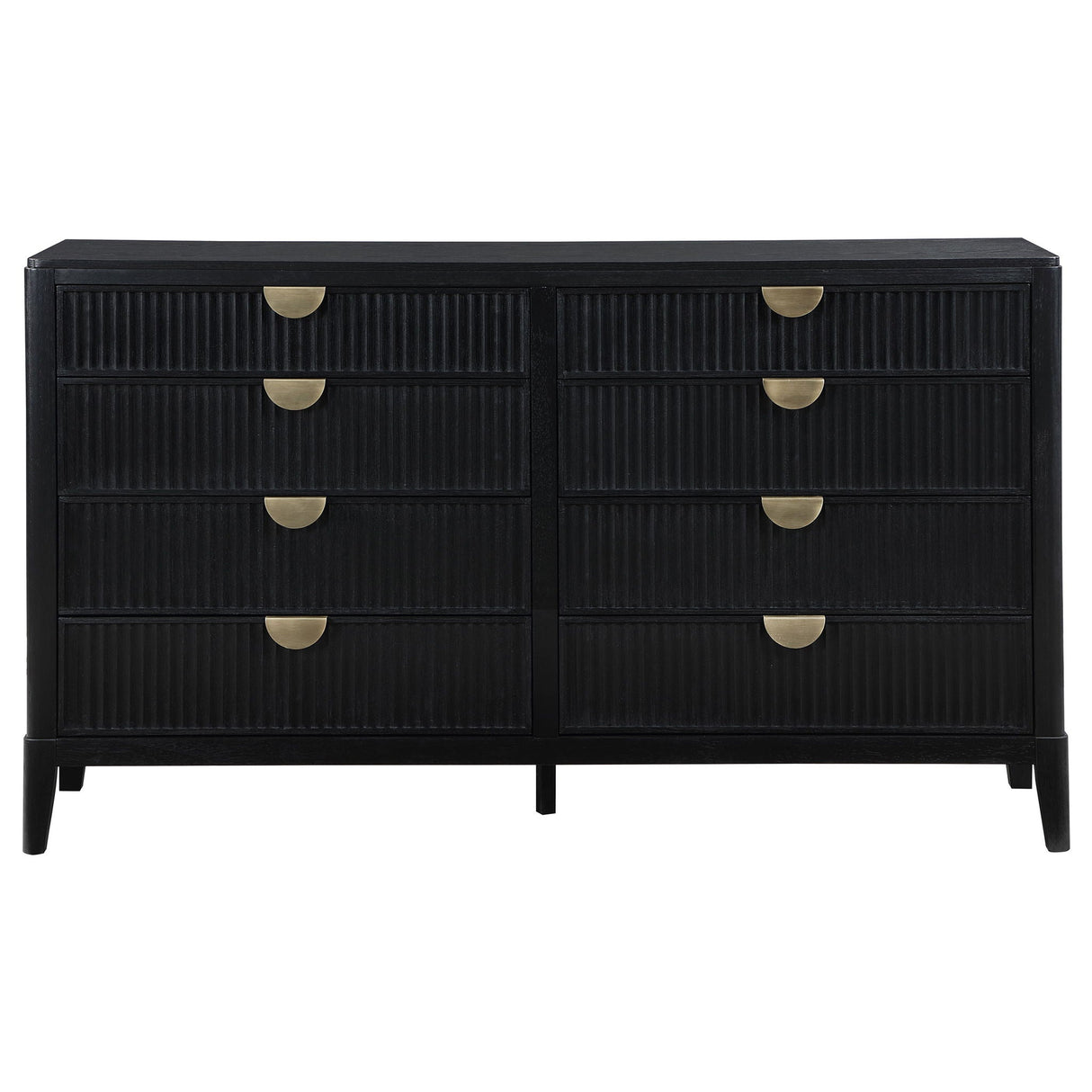 Mason - 8 Drawer Dresser With Fluted Design - Black