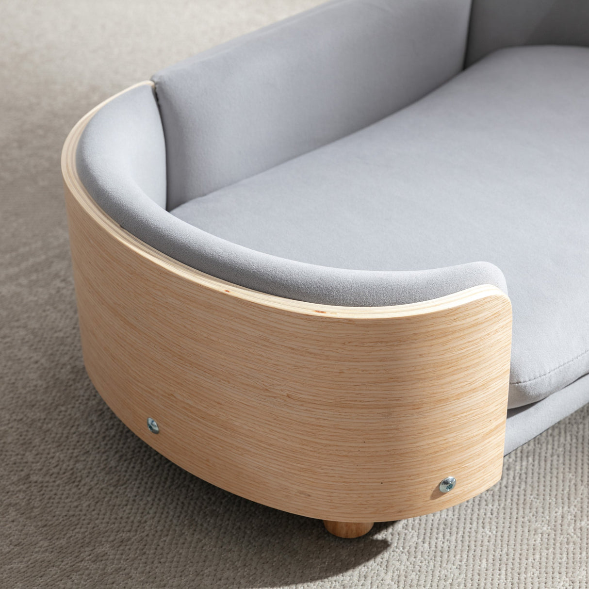 Scandinavian Style Elevated Dog Bed Pet Sofa With Solid Wood Legs