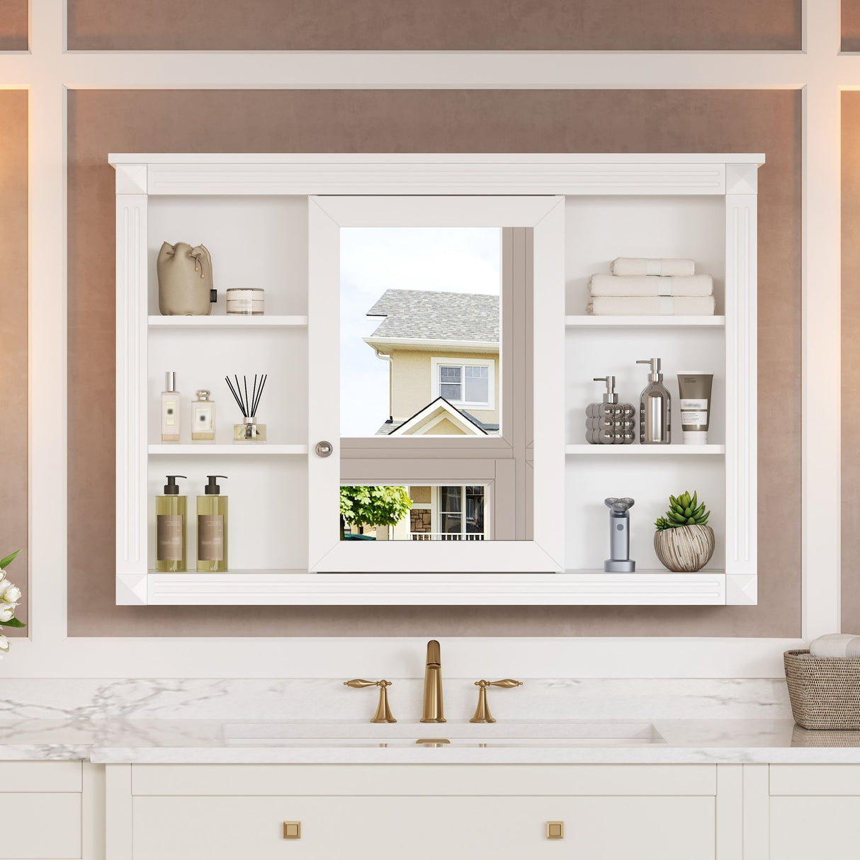Wall Mounted Bathroom Storage Cabinet With Mirror