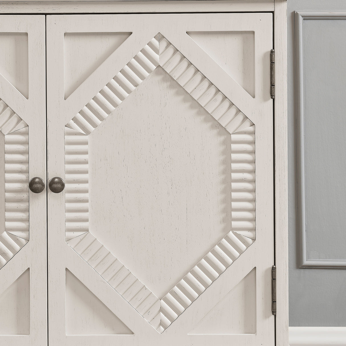 33.6' Retro Wooden Sideboard Buffet Cabinet with Storage