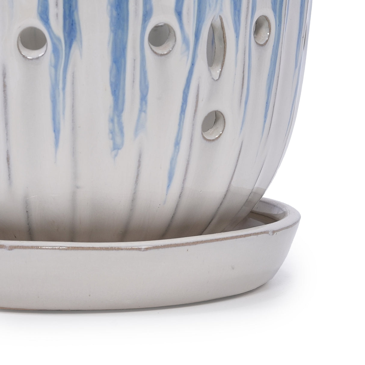 Set of 2 Ceramic Flowerpots with Drainage Hole