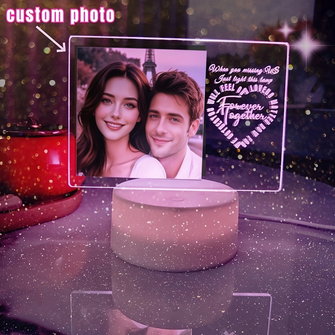 Custom Photo LED Night Light – Personalized Table Lamp Gift for Girlfriend or Women