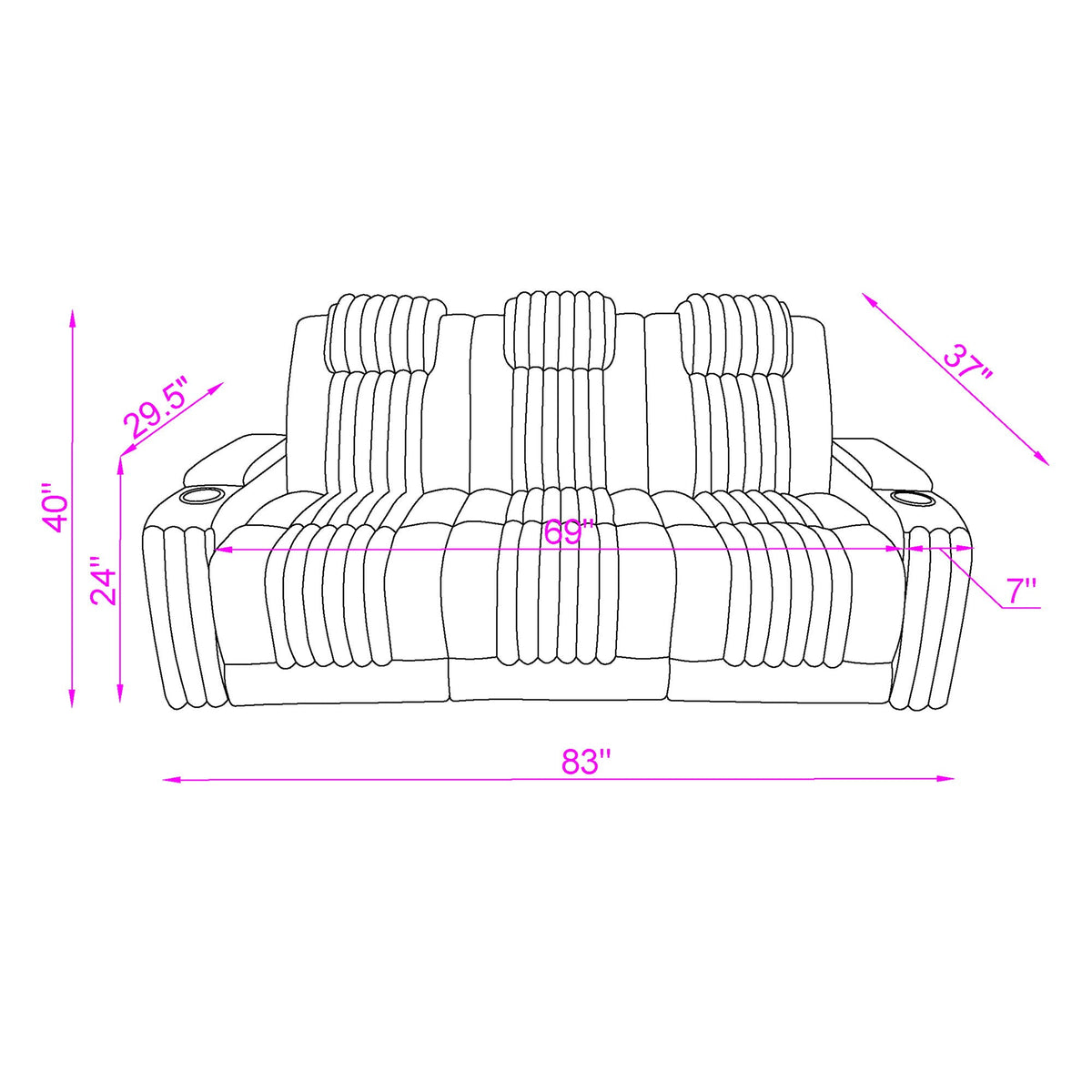 Duran - Power Reclining Sofa With Power Headrest