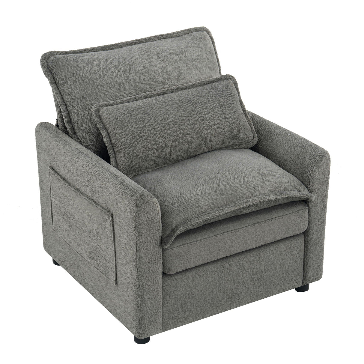 Modern Single Seat Accent Chair With Side Storage Pockets