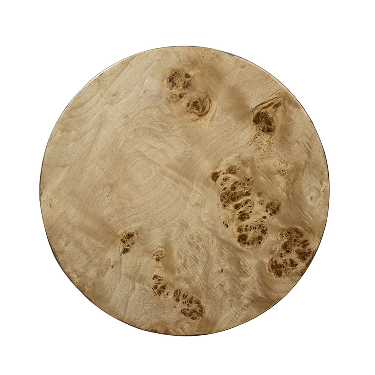 20x20x24 Burl Wood Brown Cylinder Side Table