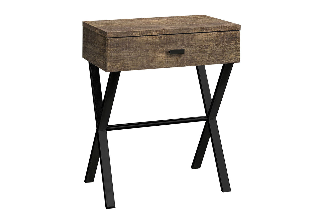 Accent Side X Table with Storage Drawer