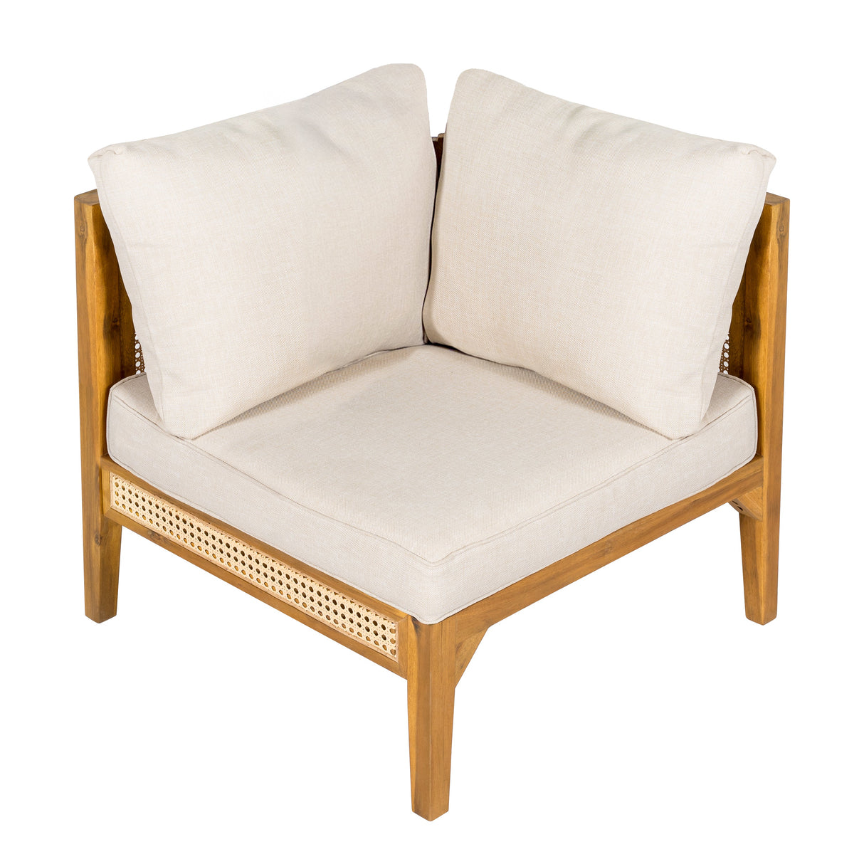 Kirkby Outdoor 5 Seater V-Shaped Acacia Wood Sofa