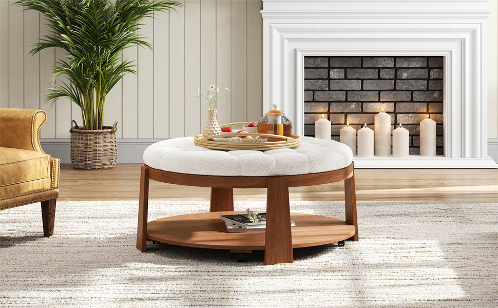 Modern Large Round Ottoman Coffee Table