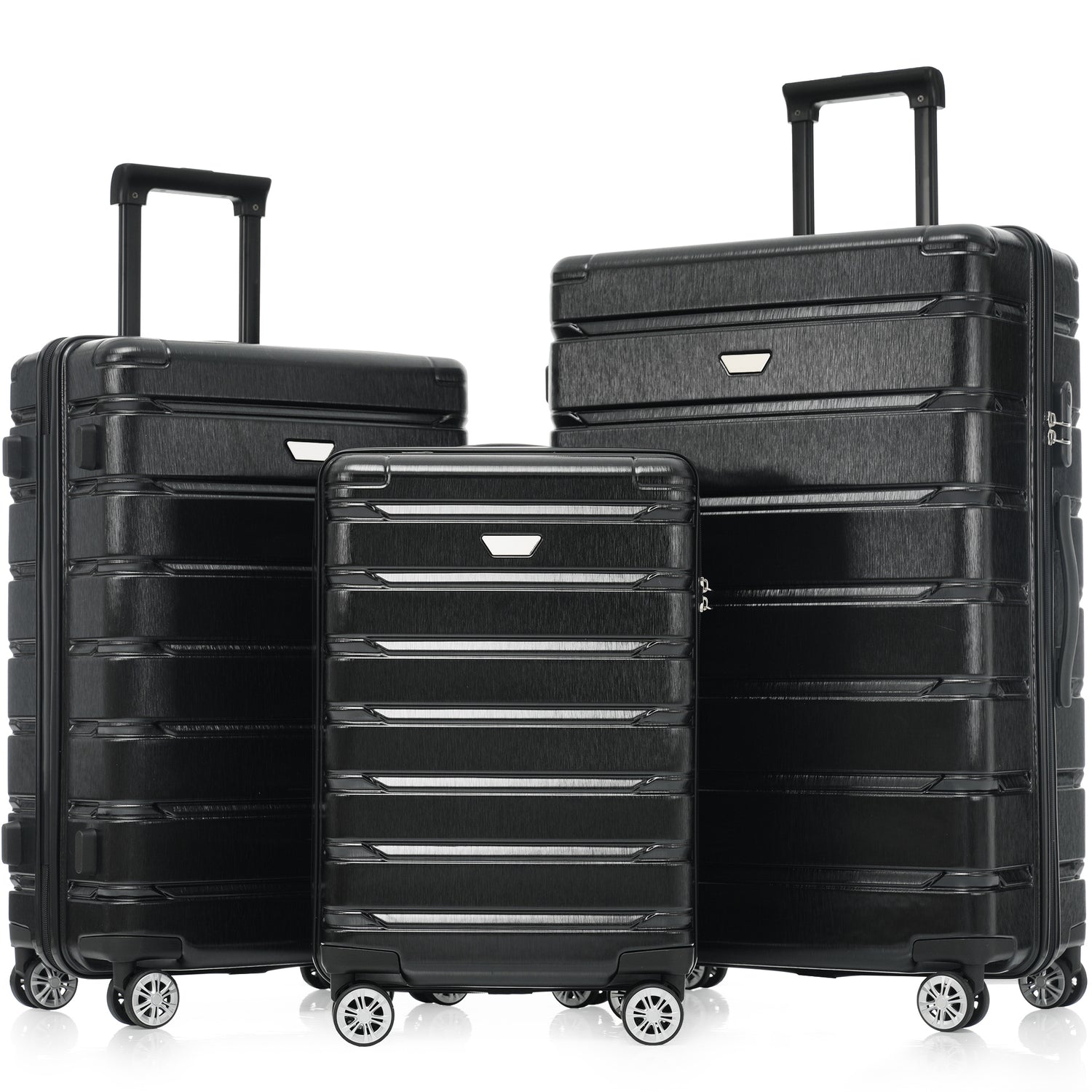 Hardshell-Luggage-Set-3-Piece,-Durable-ABS+PC-Travel-Suitcase-with-Spinner-Wheels-for-Men-Women-(20/24/28-Inch)-Luggage-Sets