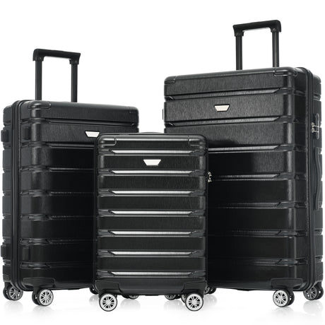 Hardshell-Luggage-Set-3-Piece,-Durable-ABS+PC-Travel-Suitcase-with-Spinner-Wheels-for-Men-Women-(20/24/28-Inch)-Luggage-Sets