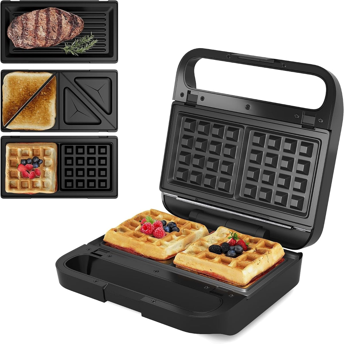 3-in-1 Electric Sandwich Maker & Waffle Grill