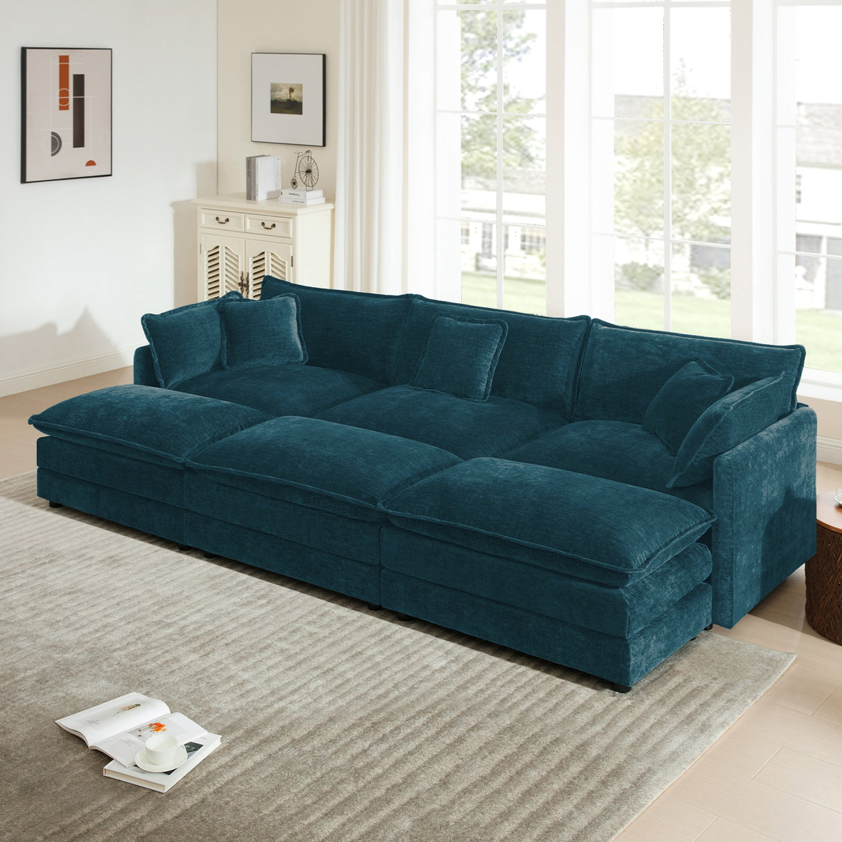 Comfortable Deep Seat Reversible Modular 3 Seater Sectional Sofa