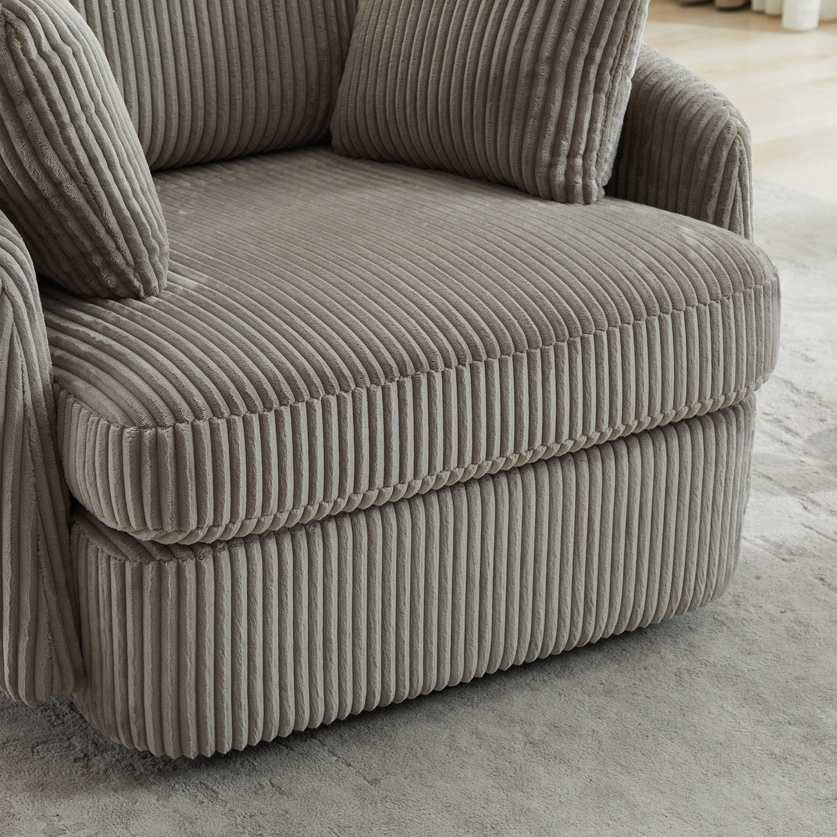 40.55"W Swivel Accent Chair with 2 Throw Pillows
