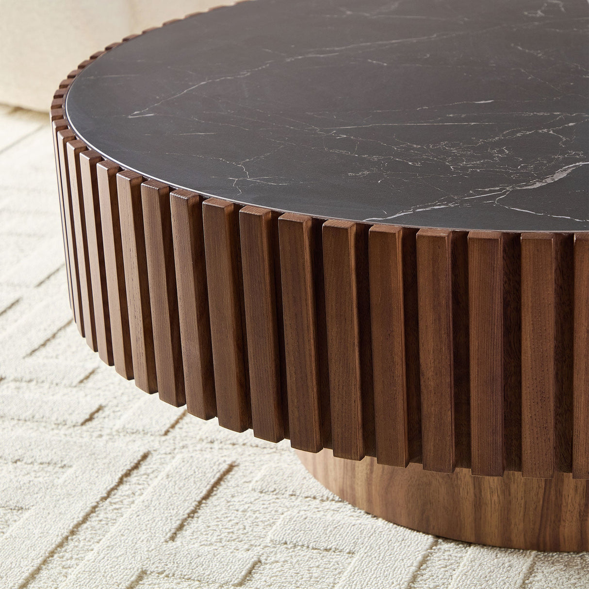 35.43" Nesting Round Sintered Stone Coffee Table