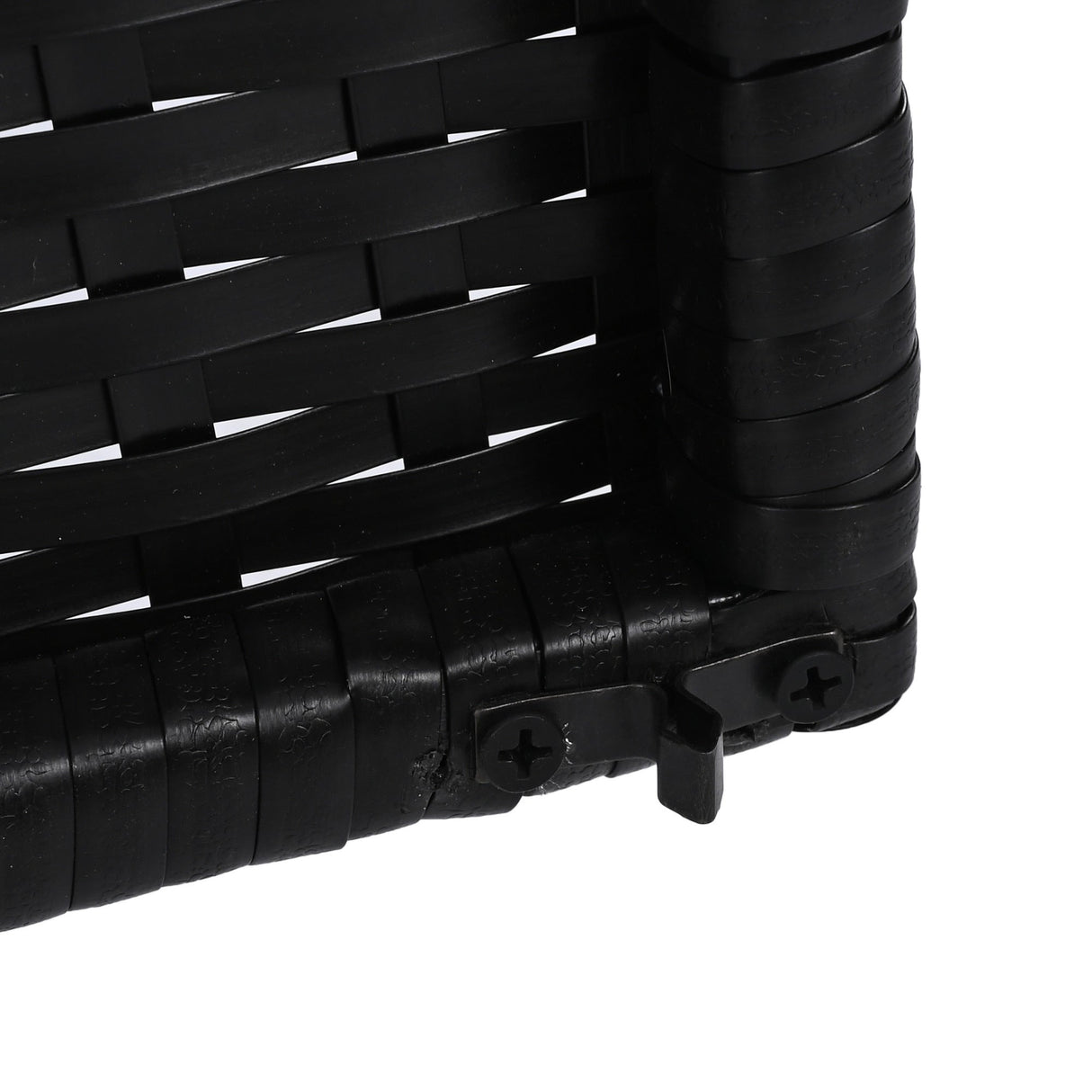 K&K 47.5"W Wicker Outdoor Storage Cabinet with Tempered Glass Desktop