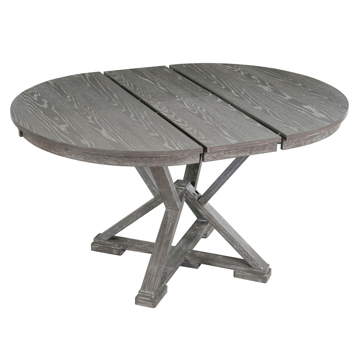 Dining Set With Extendable Round Table And 4 Upholstered Chairs