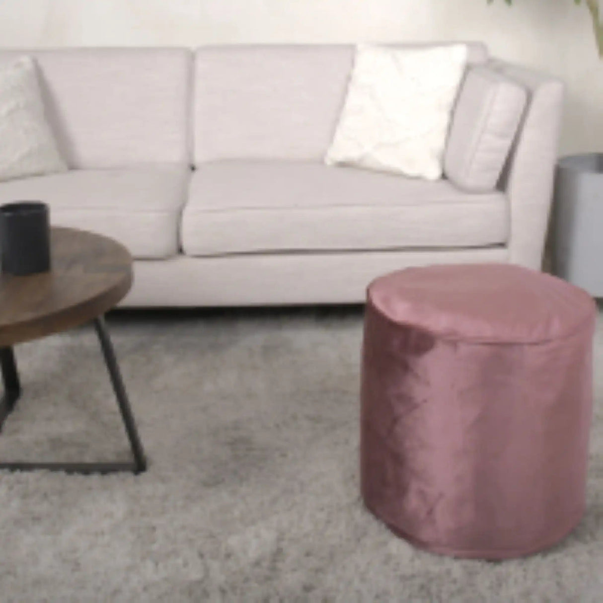 Shimon Cylinder Pouf Ottoman Floor Cushion