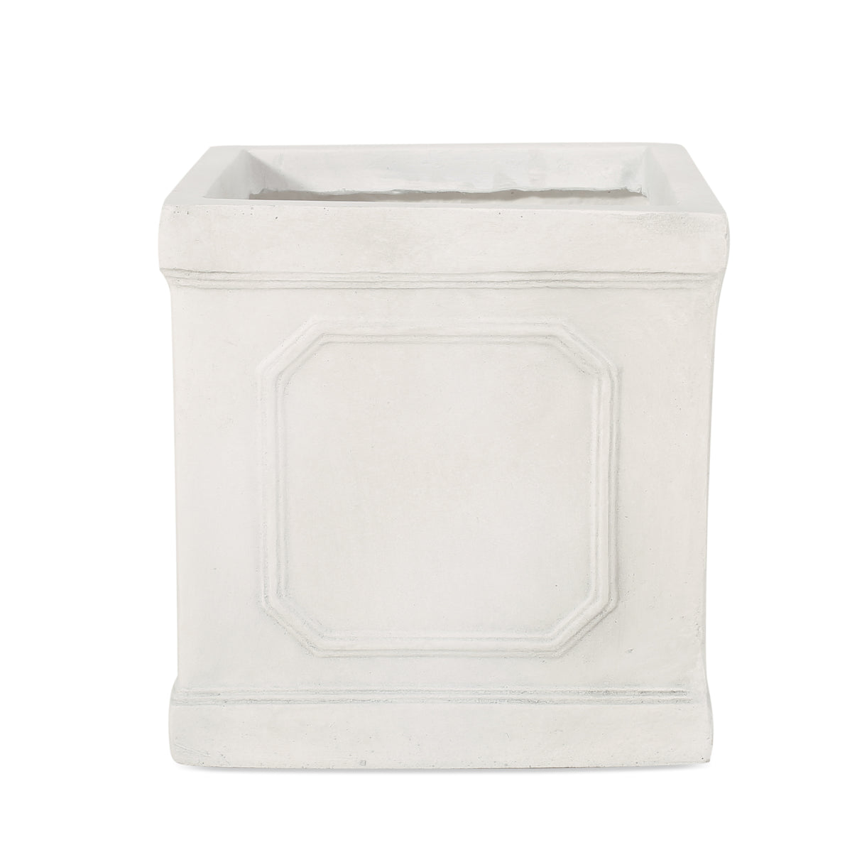 Square outdoor planter- white