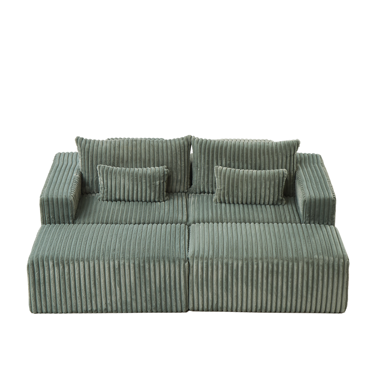 87' Oversized Sectional Lounge Chaise with Plush Corduroy Fabric
